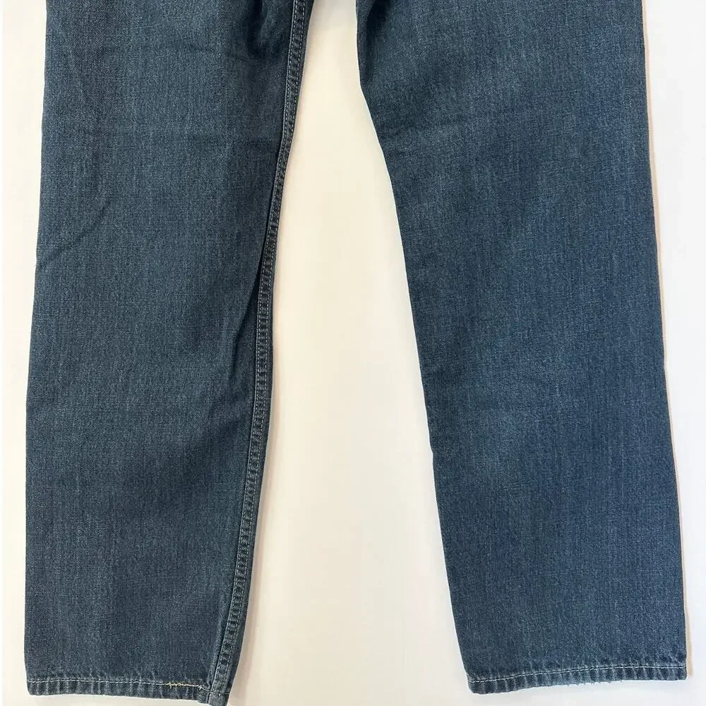 Levi’s 505 Men's Regular Fit Straight Leg Zipper Fly Dark Wash Denim Jeans 36x32